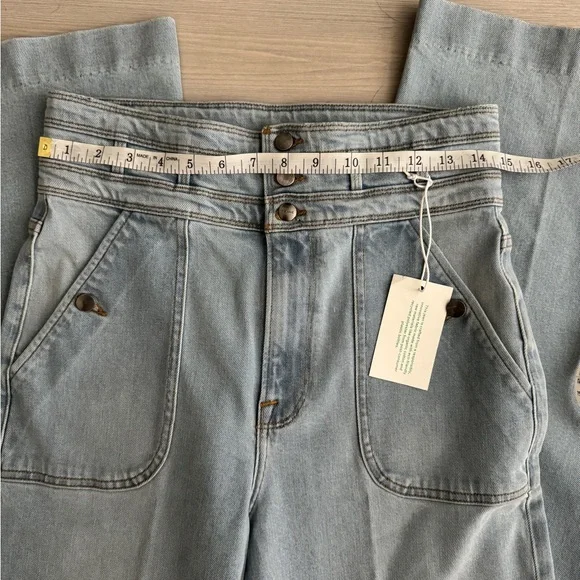 FRAME Ali Wide Leg Triple Waist Tie Jeans Size 27 wideleg, barrel, bell bottoms - Picture 11 of 15